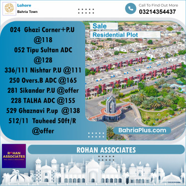 Residential Plot for Sale in Bahria Town, Lahore - (BP-216052)