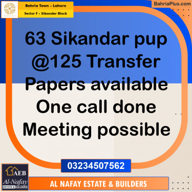 10 Marla Residential Plot for Sale in Sector F - Sikander Block -  Bahria Town, Lahore - (BP-216130)