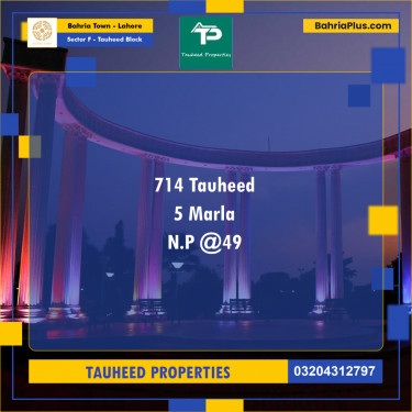 5 Marla Residential Plot for Sale in Sector F - Tauheed Block -  Bahria Town, Lahore - (BP-216183)