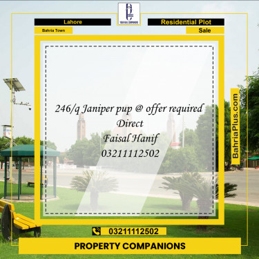 Residential Plot for Sale in Bahria Town, Lahore - (BP-216186)