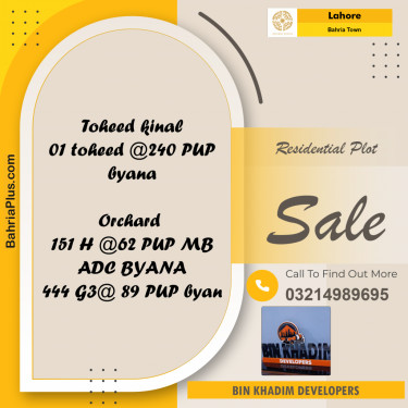 Residential Plot for Sale in Bahria Town, Lahore - (BP-216281)