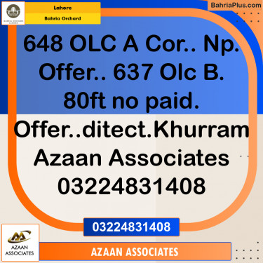 Residential Plot for Sale in Bahria Orchard, Lahore - (BP-216296)