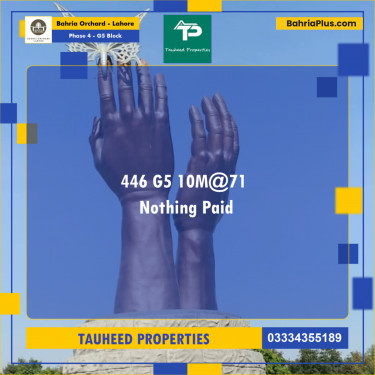 10 Marla Residential Plot for Sale in Phase 4 - G5 Block -  Bahria Orchard, Lahore - (BP-216315)