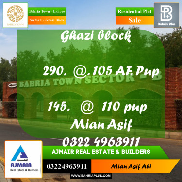 Residential Plot for Sale in Sector F - Ghazi Block -  Bahria Town, Lahore - (BP-216324)