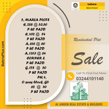 Residential Plot for Sale in Bahria Orchard, Lahore - (BP-216427)
