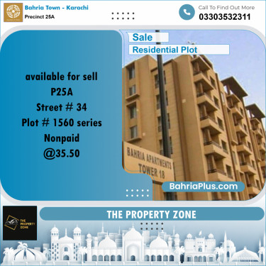 125 Sq. Yards Residential Plot for Sale in Precinct 25A -  Bahria Town, Karachi - (BP-216539)
