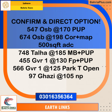 Residential Plot for Sale in Bahria Town, Lahore - (BP-216576)