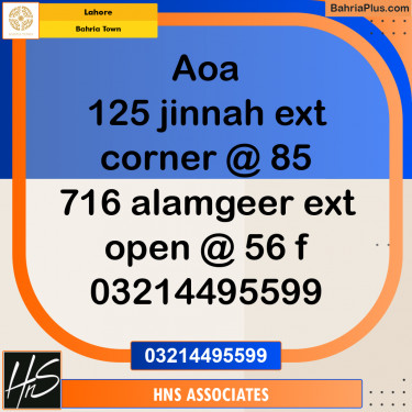 Residential Plot for Sale in Bahria Town, Lahore - (BP-216588)