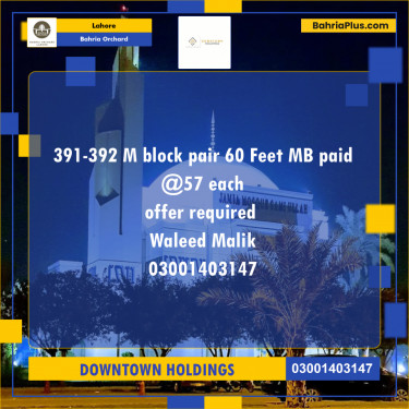 Residential Plot for Sale in Bahria Orchard, Lahore - (BP-216600)