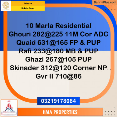 10 Marla Residential Plot for Sale in Bahria Town, Lahore - (BP-216641)