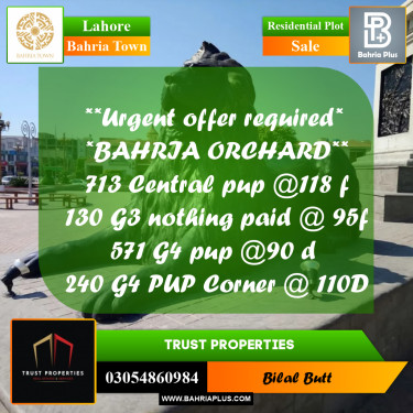 Residential Plot for Sale in Bahria Town, Lahore - (BP-216652)