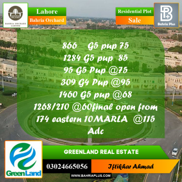 Residential Plot for Sale in Bahria Orchard, Lahore - (BP-216709)