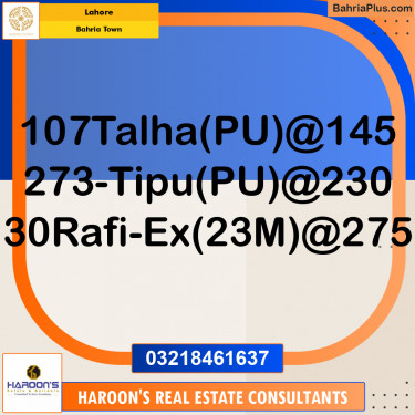 Residential Plot for Sale in Bahria Town, Lahore - (BP-216764)