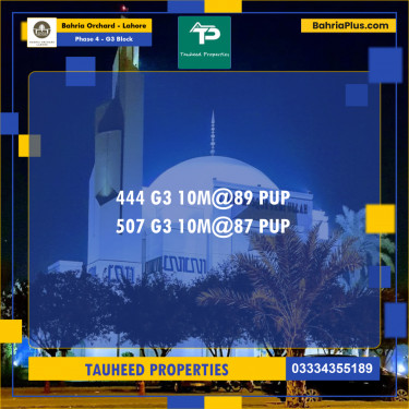 10 Marla Residential Plot for Sale in Phase 4 - G3 Block -  Bahria Orchard, Lahore - (BP-216822)