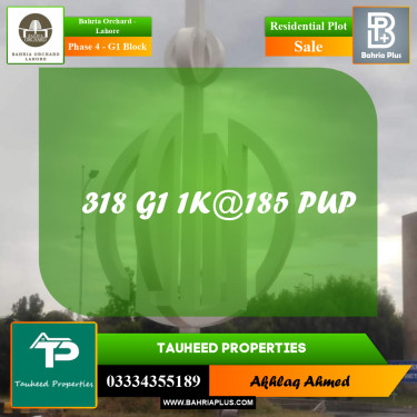 1 Kanal Residential Plot for Sale in Phase 4 - G1 Block -  Bahria Orchard, Lahore - (BP-216849)