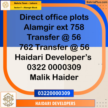 5 Marla Residential Plot for Sale in Sector F - Alamgir Block -  Bahria Town, Lahore - (BP-216923)