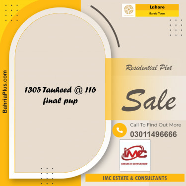 Residential Plot for Sale in Bahria Town, Lahore - (BP-216976)