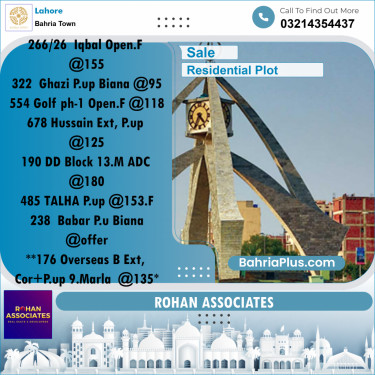 Residential Plot for Sale in Bahria Town, Lahore - (BP-217009)