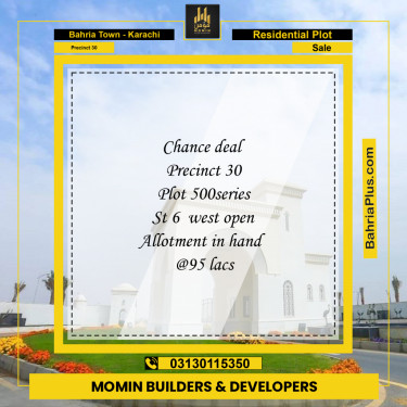 272 Sq. Yards Residential Plot for Sale in Precinct 30 -  Bahria Town, Karachi - (BP-217042)
