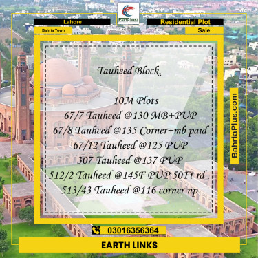 Residential Plot for Sale in Bahria Town, Lahore - (BP-217074)