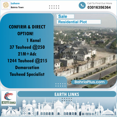 Residential Plot for Sale in Bahria Town, Lahore - (BP-217075)