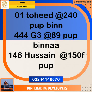 Residential Plot for Sale in Bahria Town, Lahore - (BP-217083)