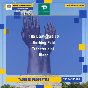 5 Marla Residential Plot for Sale in Phase 2 - L Block -  Bahria Orchard, Lahore - (BP-217092)