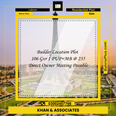 Residential Plot for Sale in Bahria Town, Lahore - (BP-217104)