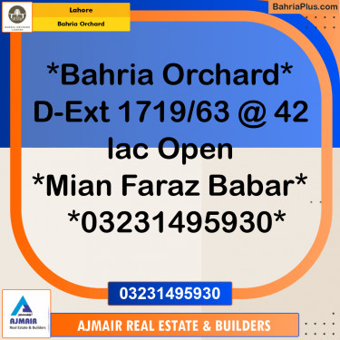 Residential Plot for Sale in Bahria Orchard, Lahore - (BP-217105)