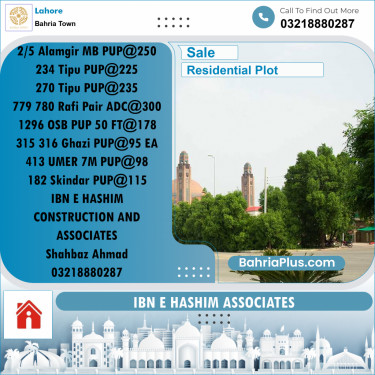 Residential Plot for Sale in Bahria Town, Lahore - (BP-217116)