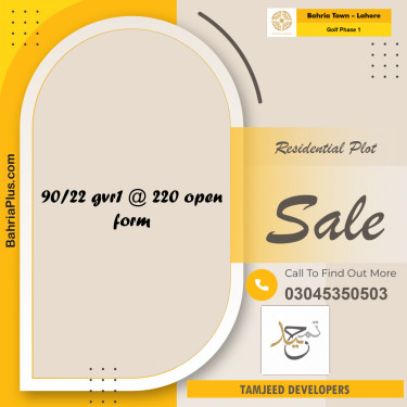 1 Kanal Residential Plot for Sale in Golf Phase 1 -  Bahria Town, Lahore - (BP-217139)