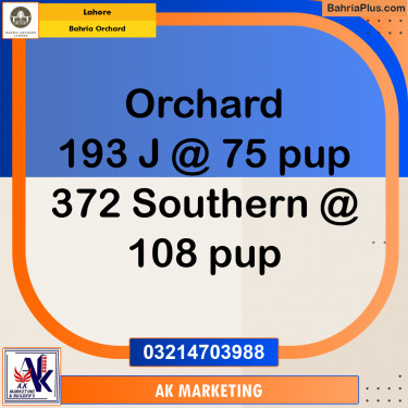 Residential Plot for Sale in Bahria Orchard, Lahore - (BP-217219)