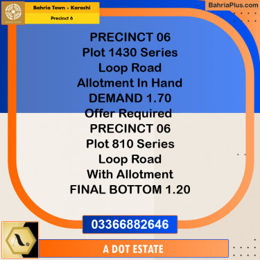 272 Sq. Yards Residential Plot for Sale in Precinct 6 -  Bahria Town, Karachi - (BP-217235)