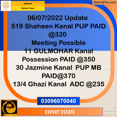 1 Kanal Residential Plot for Sale in Bahria Town, Lahore - (BP-217265)