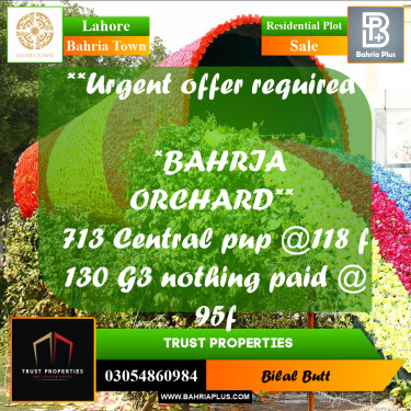 Residential Plot for Sale in Bahria Town, Lahore - (BP-217323)
