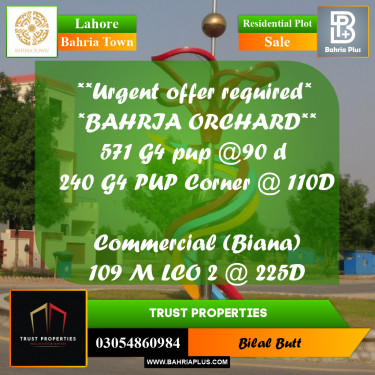 Residential Plot for Sale in Bahria Town, Lahore - (BP-217325)