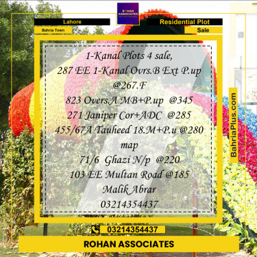Residential Plot for Sale in Bahria Town, Lahore - (BP-217353)