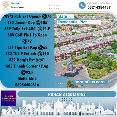 Residential Plot for Sale in Bahria Town, Lahore - (BP-217359)
