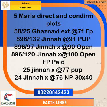 Residential Plot for Sale in Bahria Town, Lahore - (BP-217360)