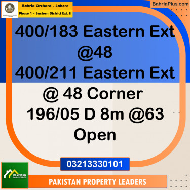 5 Marla Residential Plot for Sale in Phase 1 - Eastern District Ext. II -  Bahria Orchard, Lahore - (BP-217363)