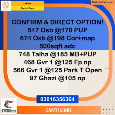 Residential Plot for Sale in Bahria Town, Lahore - (BP-217427)