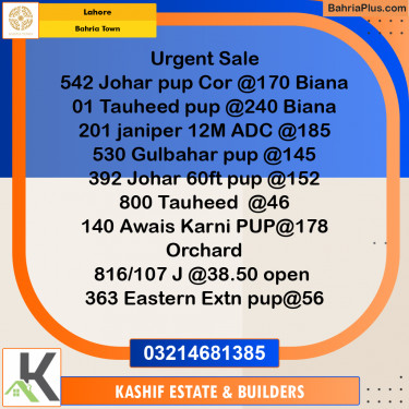 Residential Plot for Sale in Bahria Town, Lahore - (BP-217433)