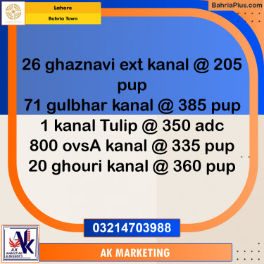 Residential Plot for Sale in Bahria Town, Lahore - (BP-217470)