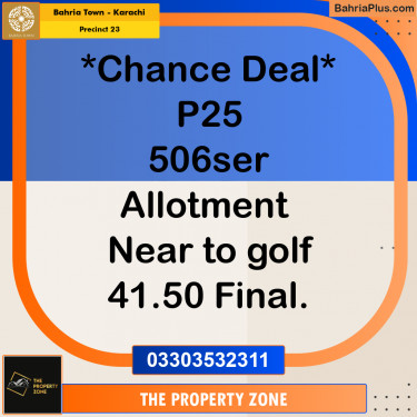 125 Sq. Yards Residential Plot for Sale in Precinct 23 -  Bahria Town, Karachi - (BP-217504)