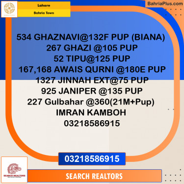 Residential Plot for Sale in Bahria Town, Lahore - (BP-217539)