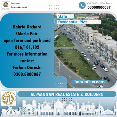 Residential Plot for Sale in Bahria Orchard, Lahore - (BP-217592)