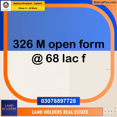 8 Marla Residential Plot for Sale in Phase 2 - M Block -  Bahria Orchard, Lahore - (BP-217629)