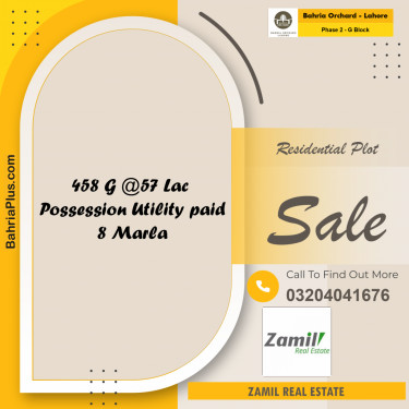 8 Marla Residential Plot for Sale in Phase 2 - G Block -  Bahria Orchard, Lahore - (BP-217651)