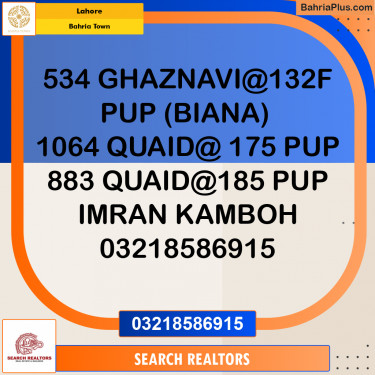 Residential Plot for Sale in Bahria Town, Lahore - (BP-217676)