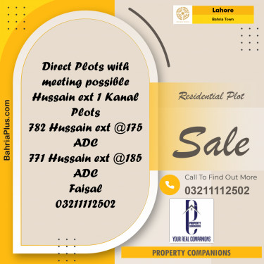 Residential Plot for Sale in Bahria Town, Lahore - (BP-217680)